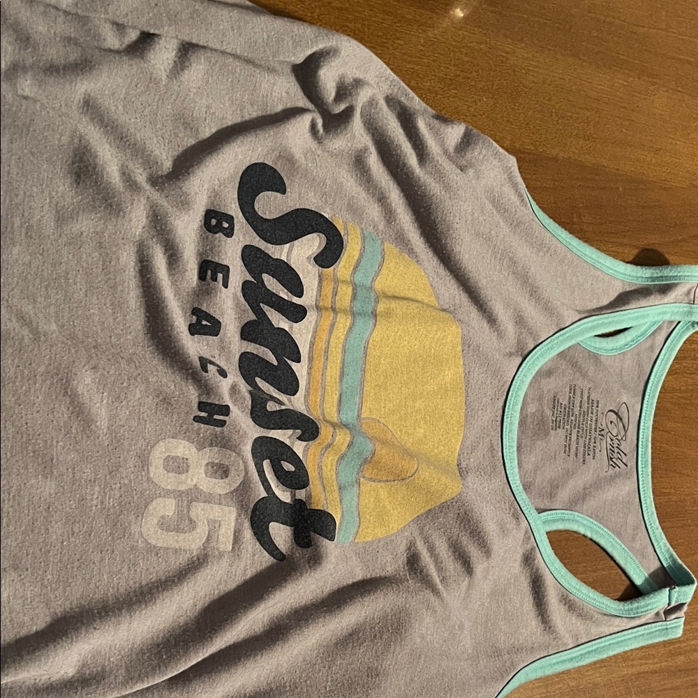 Candie's Gray Tank with Teal Accents